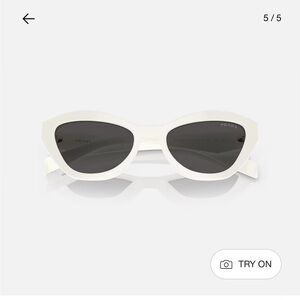 Prada Ivory Cat-Eye Sunglasses